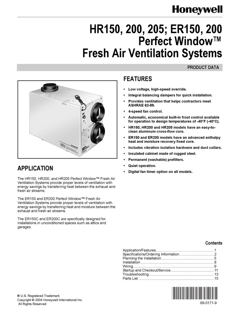 Honeywell PERFECT WINDOW HR150 Operation manual