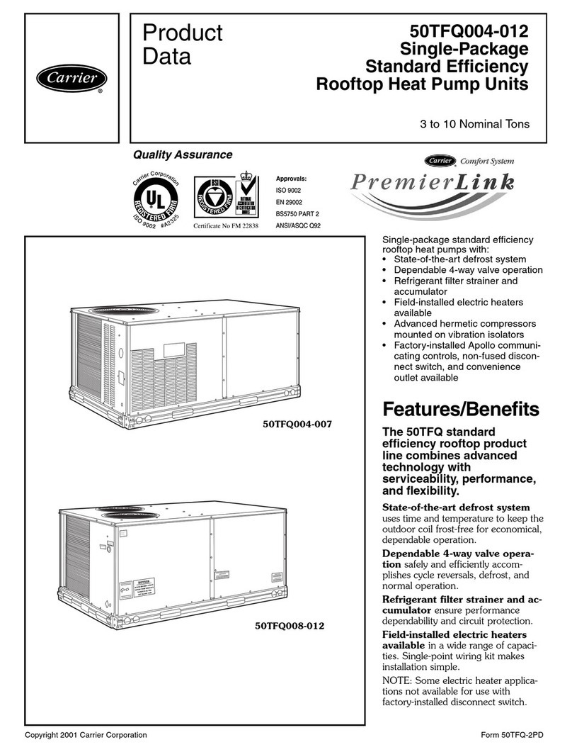 Carrier WEATHERMAKER 50TFQ004 Operation manual Carrier WEATHERMAKER 50TFQ004 Operation manual