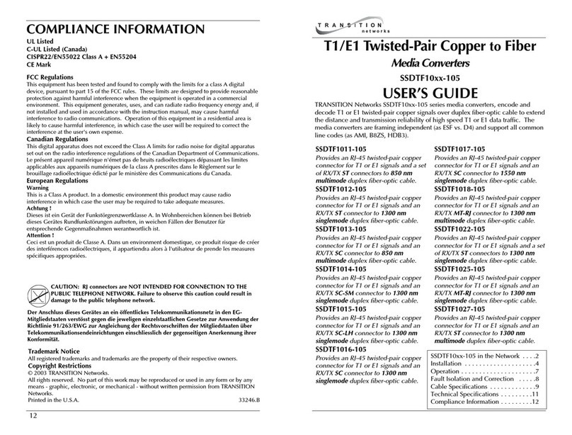 Transition Networks SSDTF1011-105 User manual