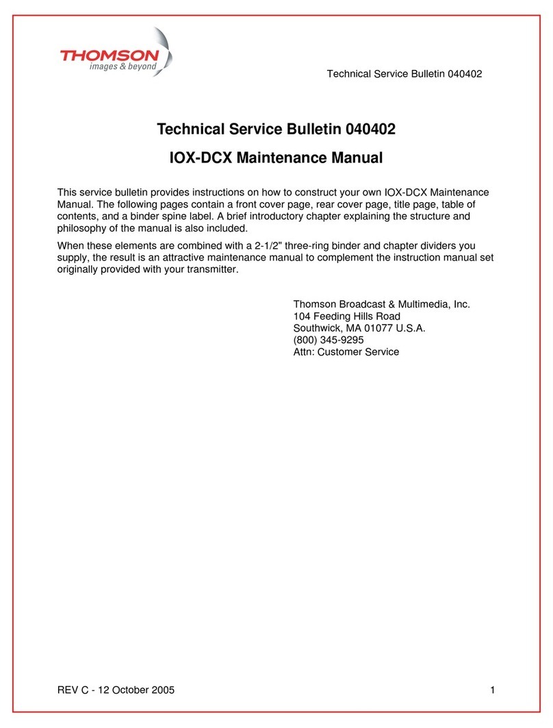 THOMSON IOX Series Maintenance manual