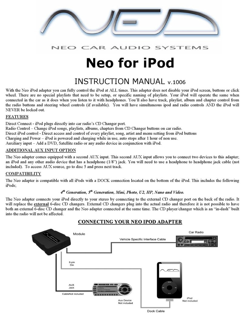 Neo Car Audio Neo for iPod instruction manual