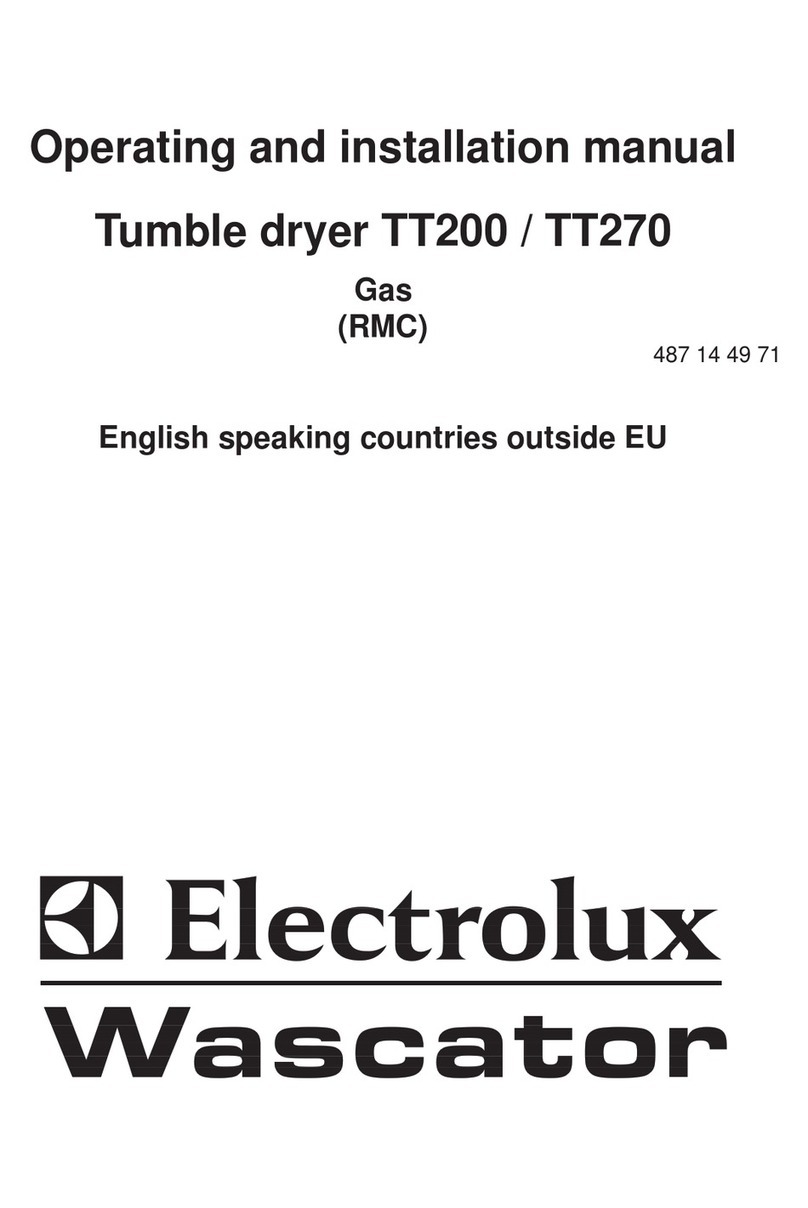 Electrolux Wascator TT200 OPERATING AND INSTALLATION Manual