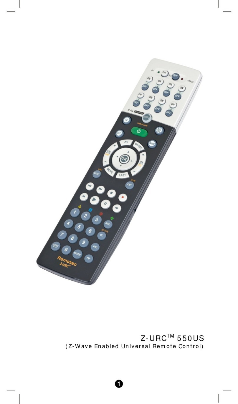 Remotec Z-URC 550US User manual