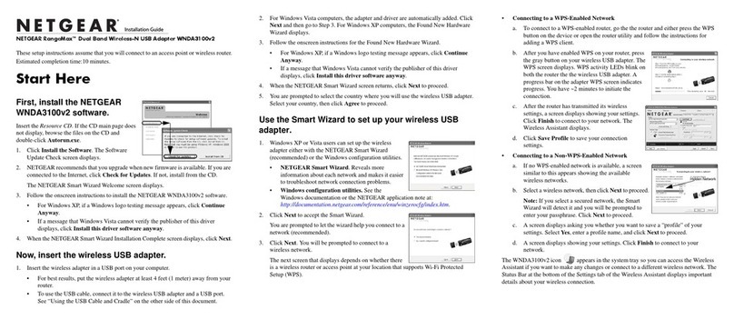NETGEAR WNDA3100v2 - RangeMax Dual Band Wireless-N USB 2.0... User manual