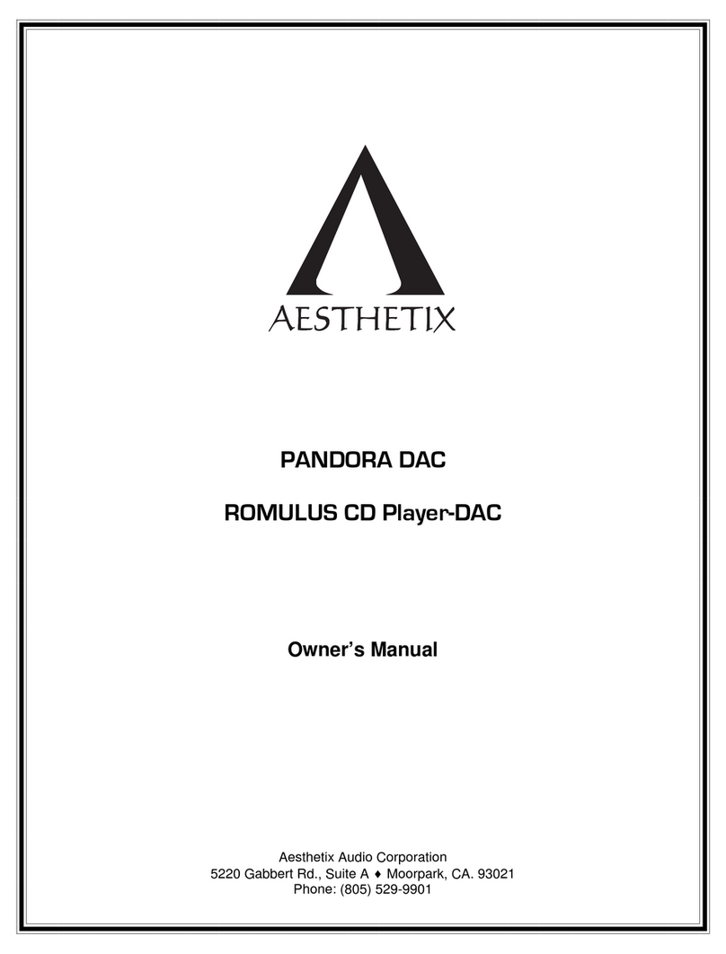 Aesthetix PANDORA DAC owner's manual