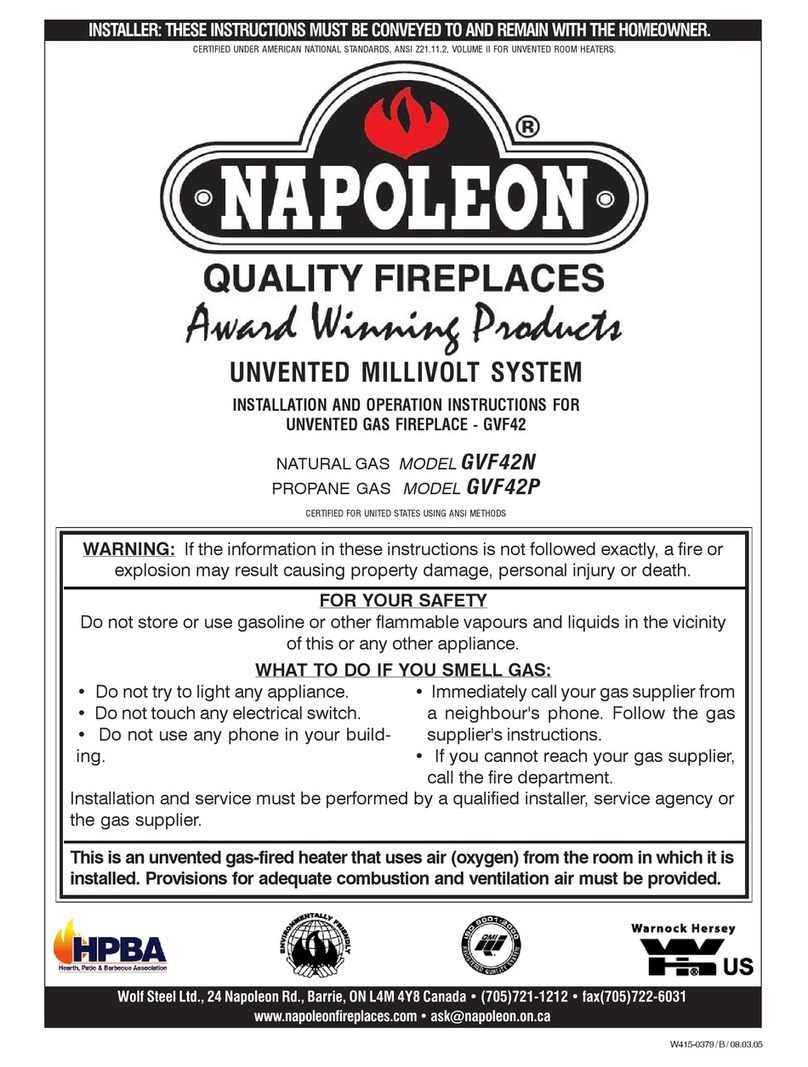 Napoleon GVF42N User manual