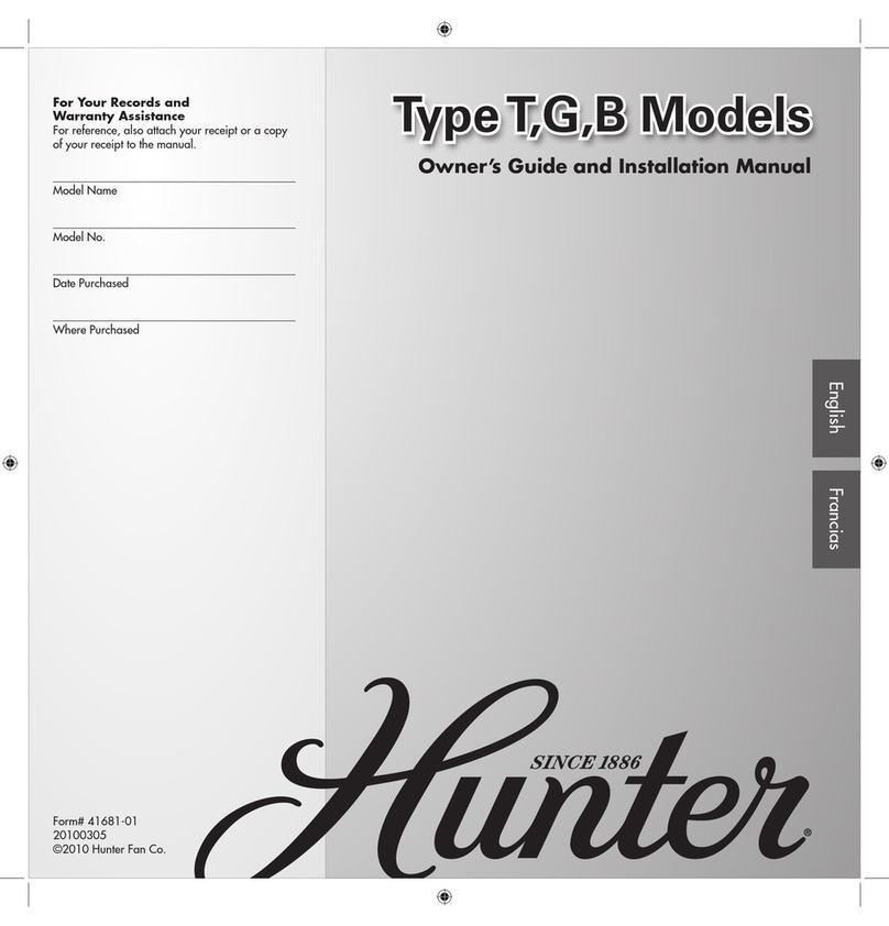 Hunter T Instruction manual