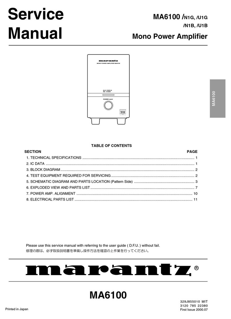 Marantz THX Ultra MA-6100 User manual Marantz THX Ultra MA-6100 User manual