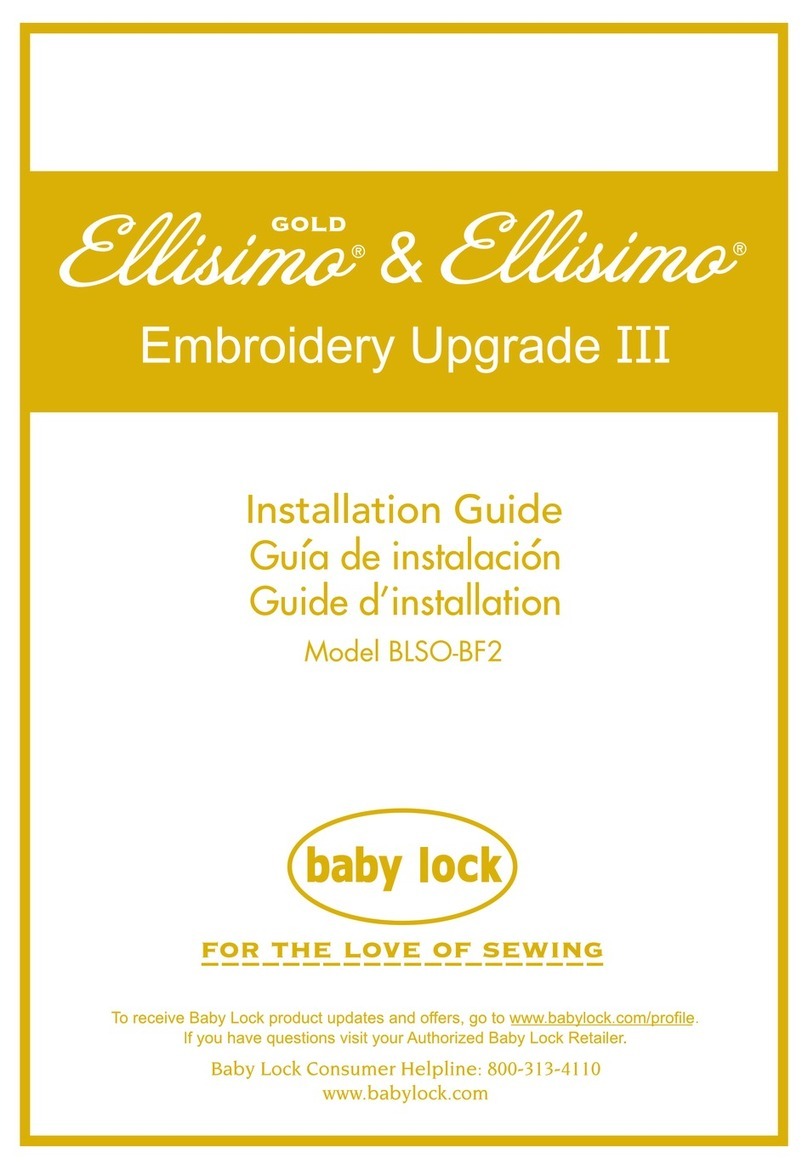 Baby Lock Elissimo & Elissimo GOLD BLSO-BF2 installation guide Baby Lock Elissimo & Elissimo GOLD BLSO-BF2 installation guide