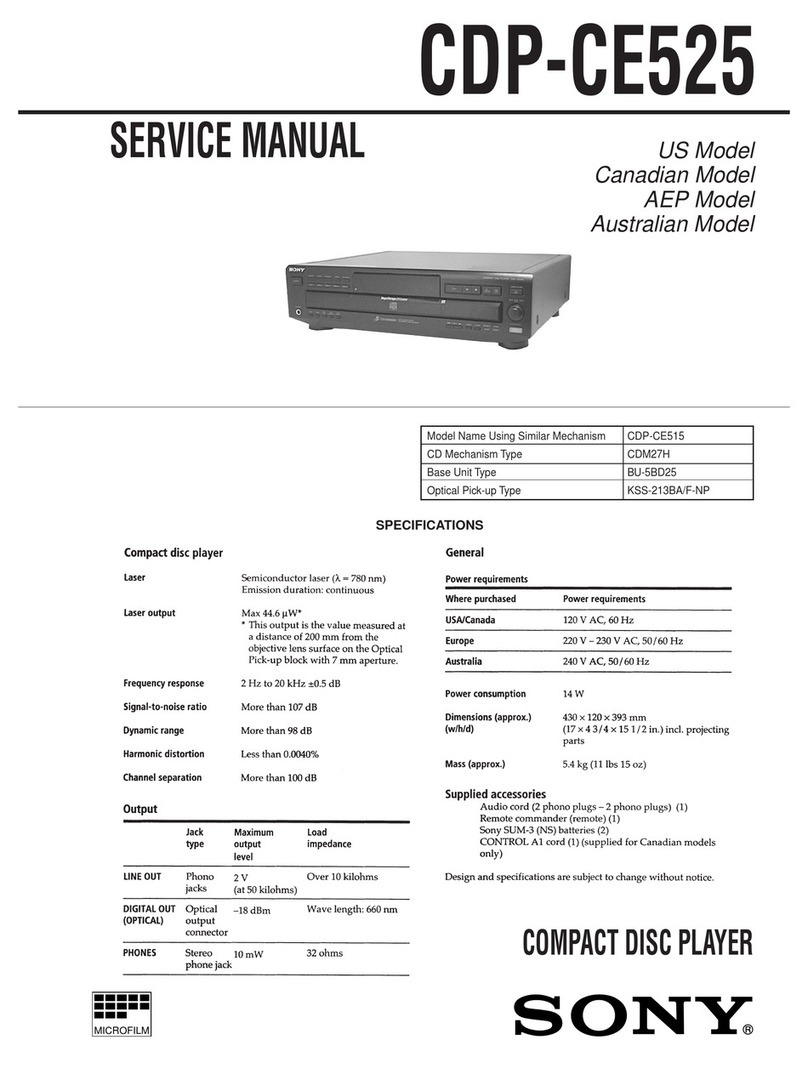 Sony CDP-CE525 - Compact Disc Player User manual