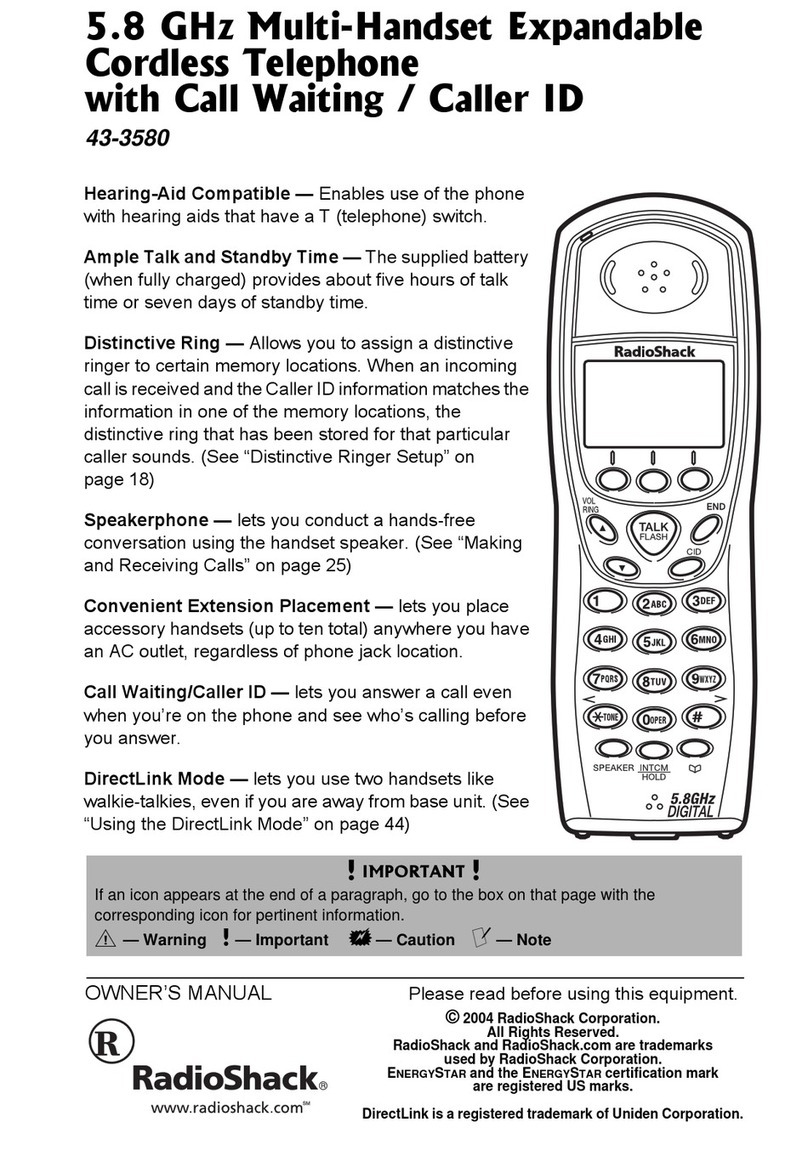 Radio Shack 43-3580 owner's manual
