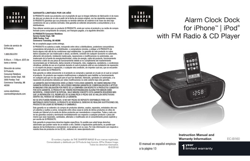 Sharper Image EC-B160 Instruction manual and  warranty information