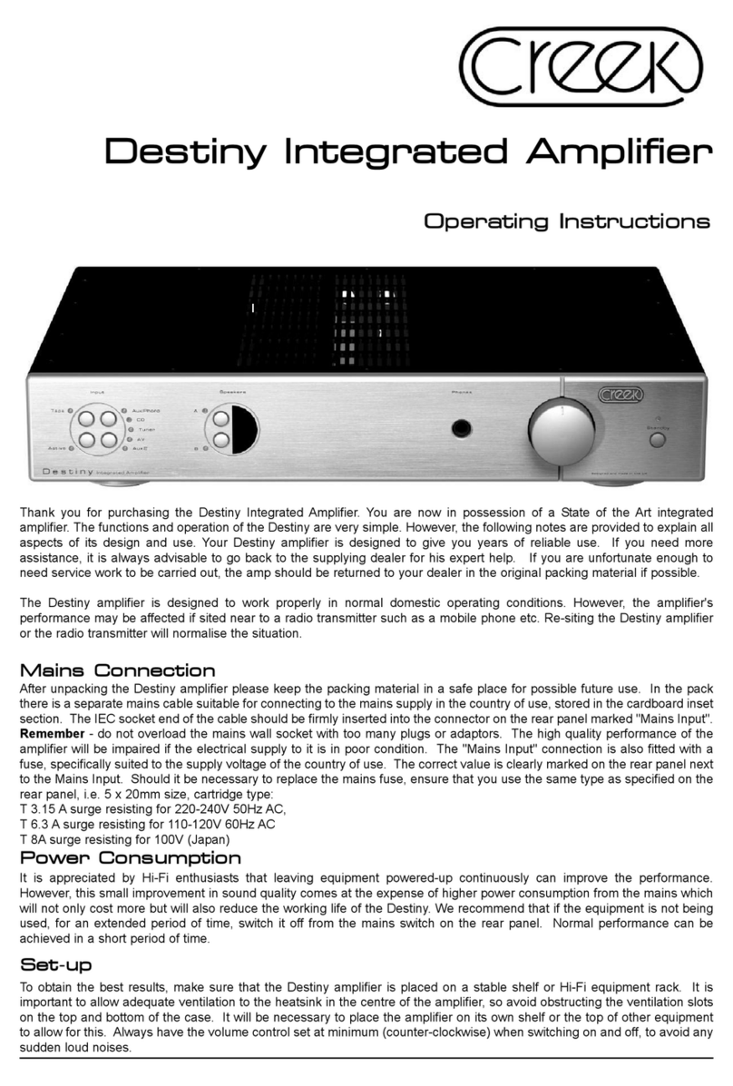 Creek Audio Destiny User manual