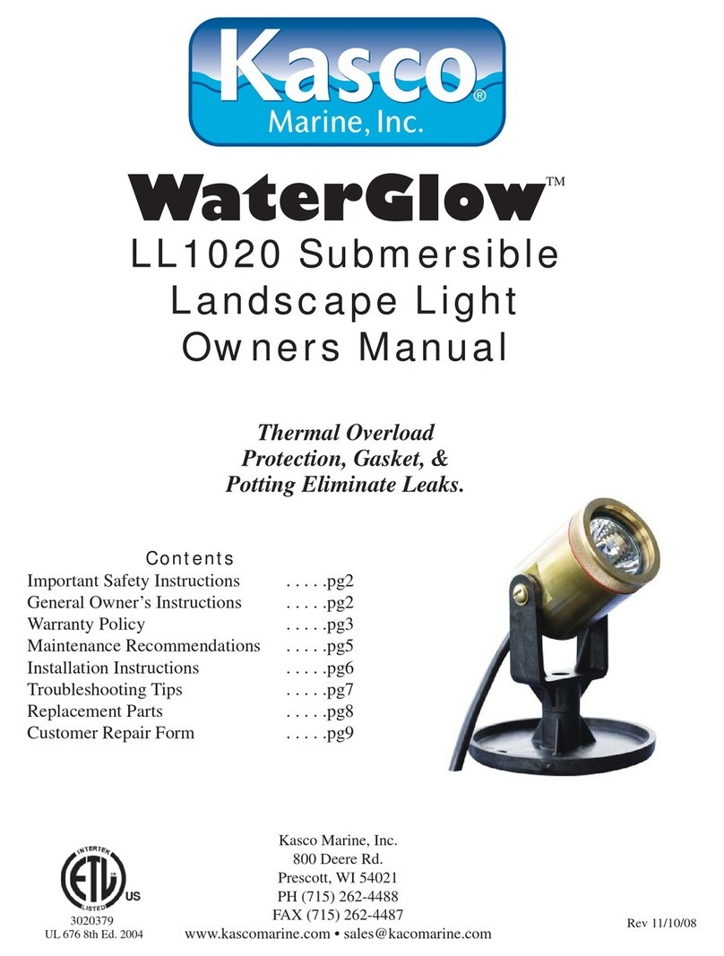 Kasco marine WaterGlow LL1020 owner's manual