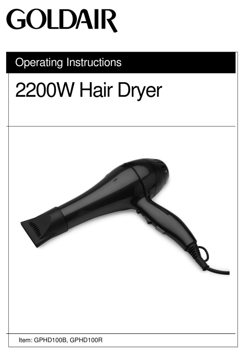 Goldair GPHD100B operating instructions