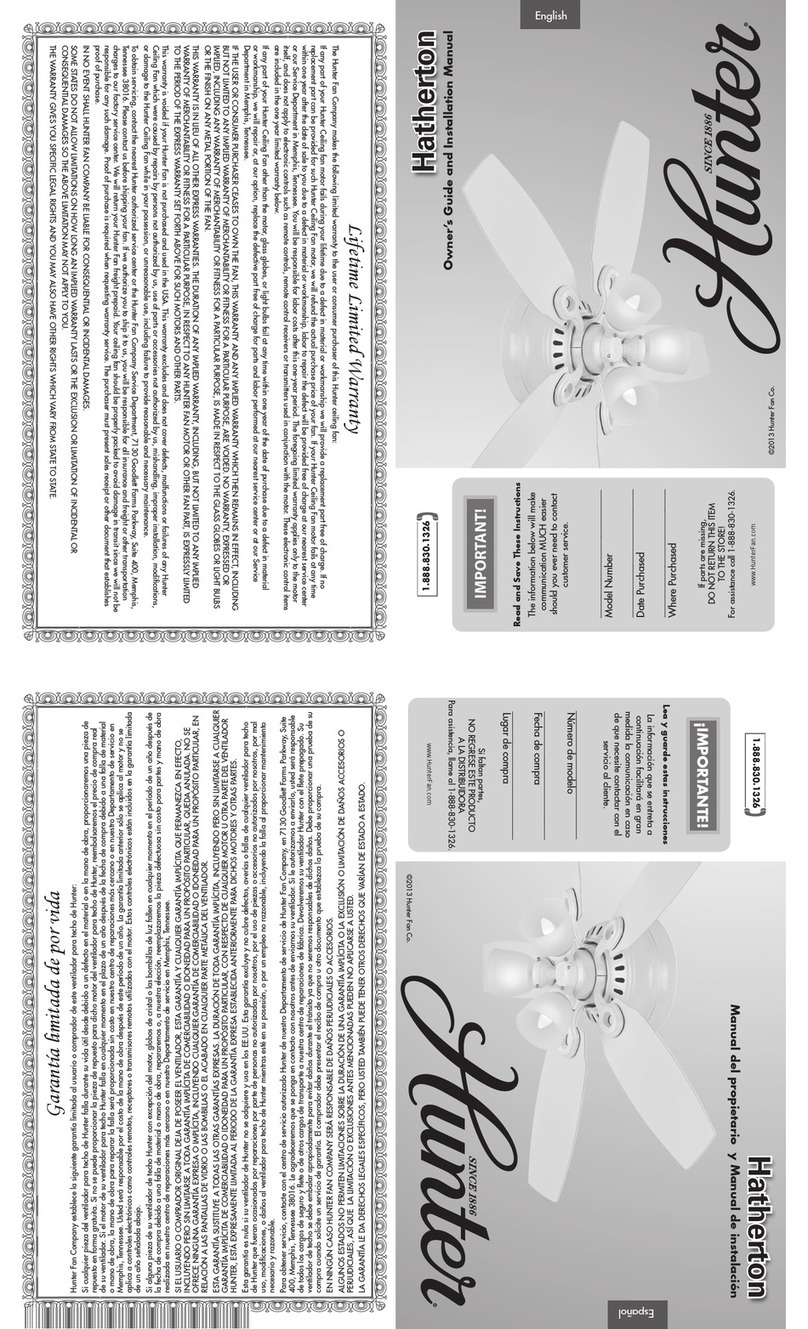 Hunter Hatherton Instruction manual