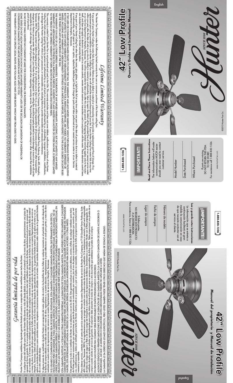 Hunter 51059 Instruction manual