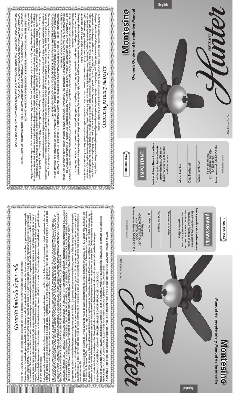 Hunter Montesino Instruction manual
