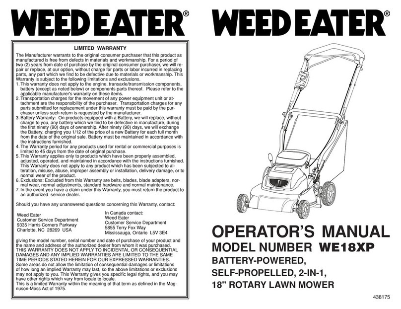 Weed Eater WE18XP Operator's manual