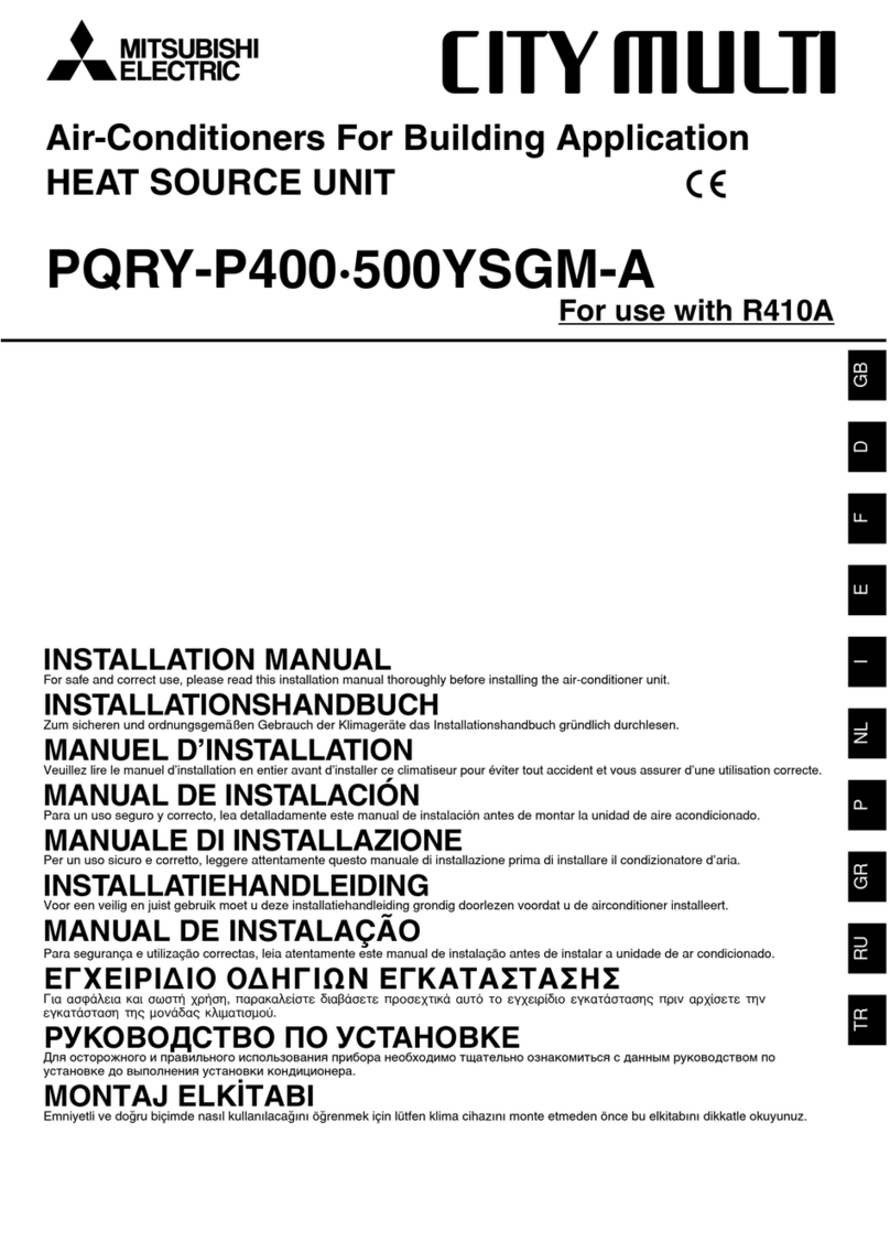 Mitsubishi Electric PQRY-P400-500YSGM-A User manual