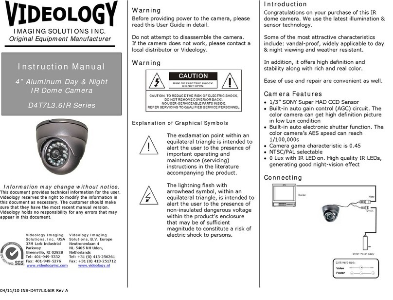 Videology D4T7L3.6IR Series User manual