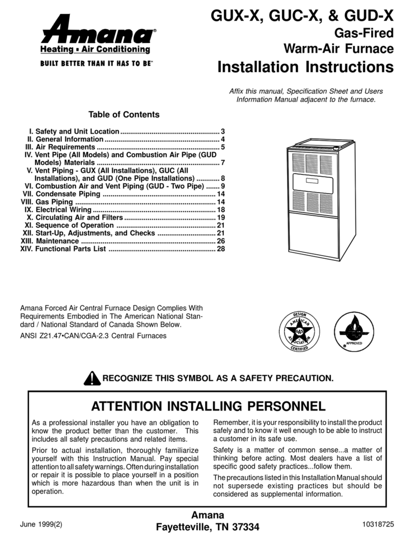 Amana GUX-X User manual