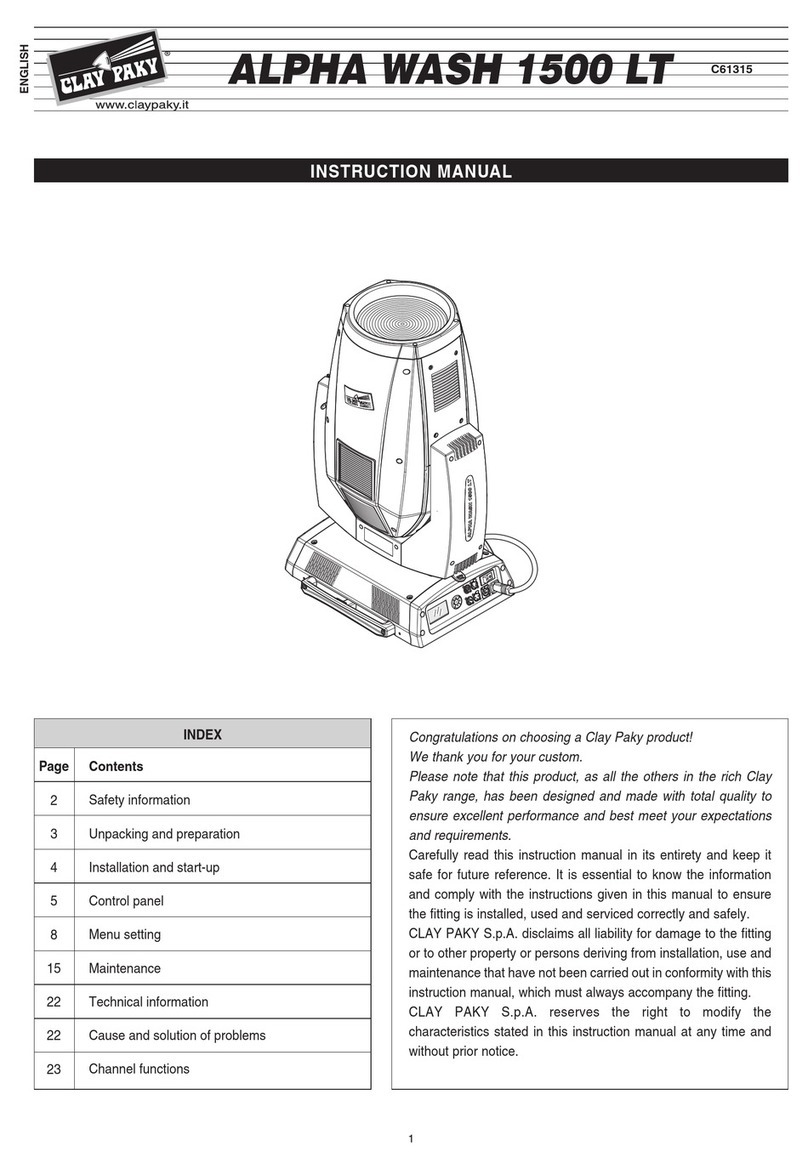 Claypaky ALPHA WASH 1500 LT instruction manual