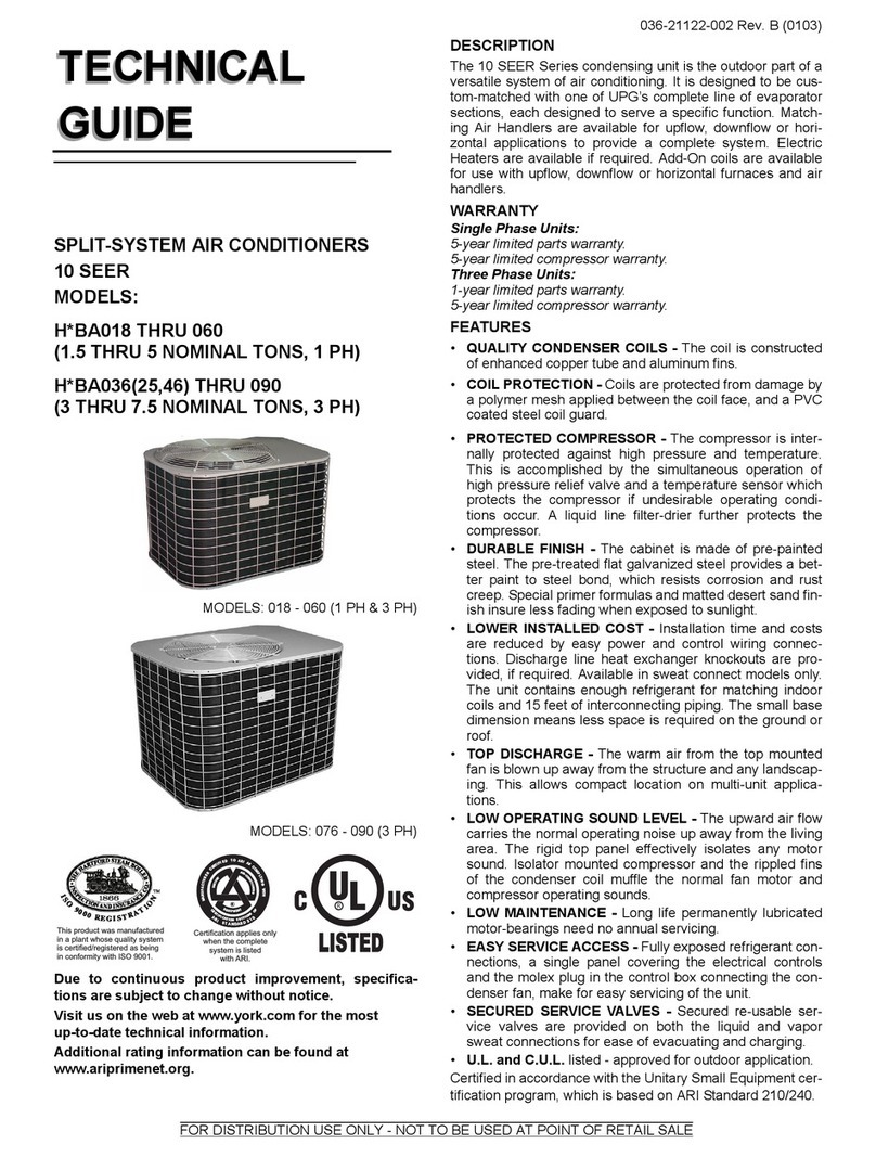 York 018-060 Quick start guide
