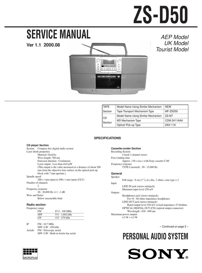 Sony ZS-D50 Operating Instructions  (primary... Service manual