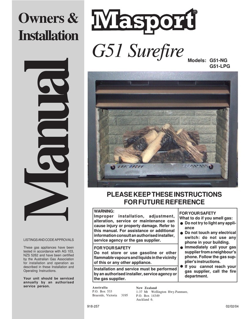 Masport Masport G51-NG Owners & installation manual