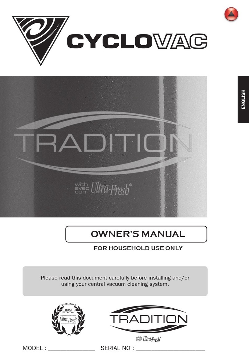 Cyclo Vac Tradition E100 owner's manual Cyclo Vac Tradition E100 owner's manual