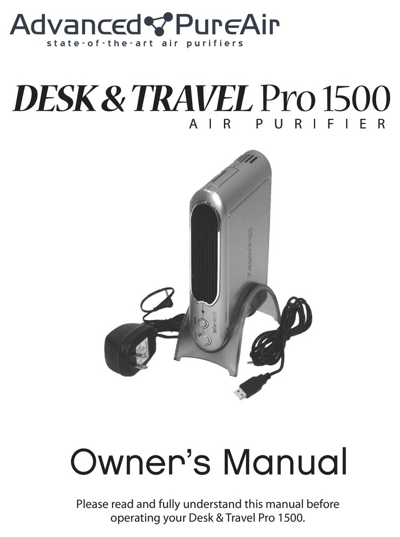 Advanced PureAir Desk & Travel Pro 1500 User manual