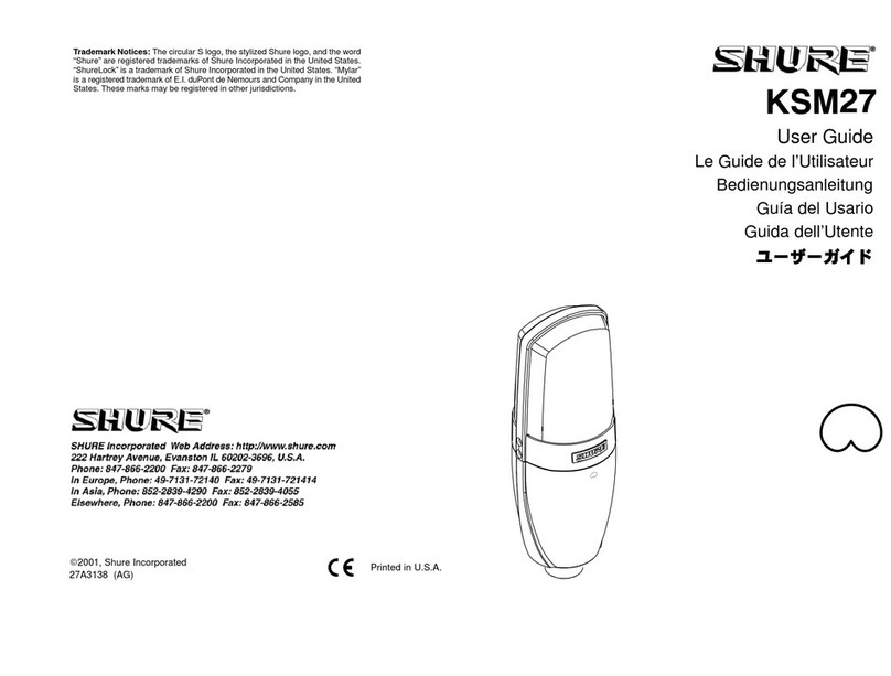 Shure KSM27 User manual Shure KSM27 User manual