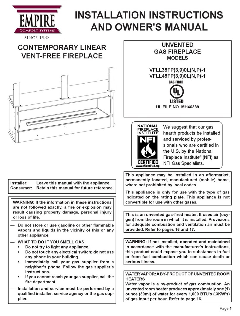Empire Comfort Systems VFLL38FP Quick start guide Empire Comfort Systems VFLL38FP Quick start guide