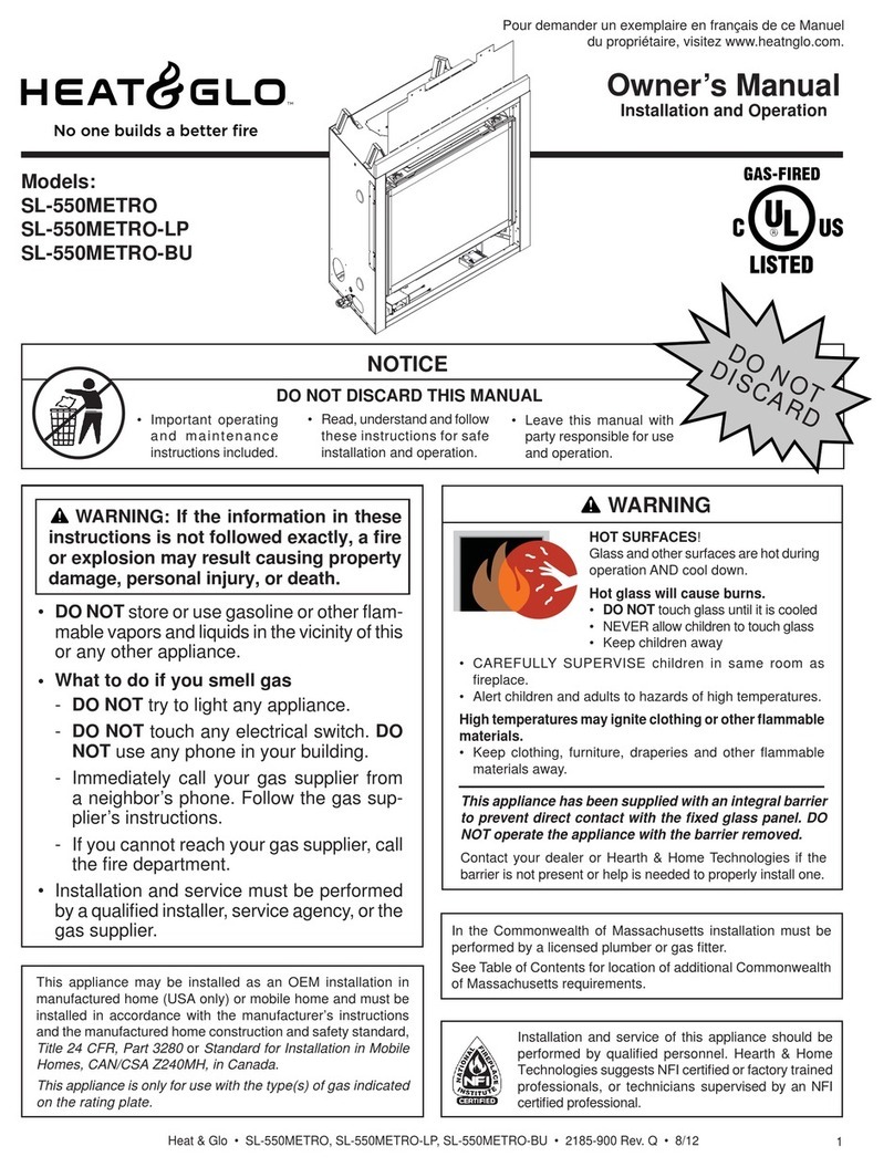 Heat & Glo SL-550METRO-BU User manual