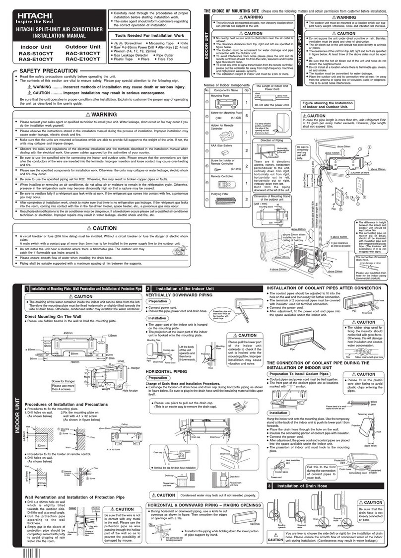 Hitachi RAS-S10CYT User manual