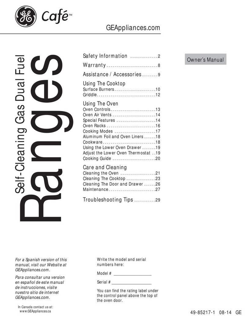 GE Ranges Self-Cleaning Gas Dual Fuel User manual