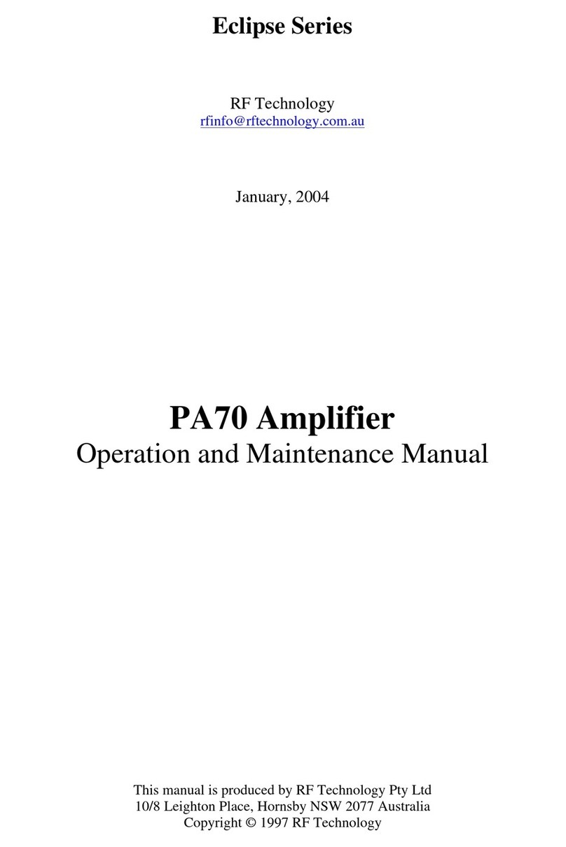 RF Technology Eclipse PA70 Operation and maintenance manual RF Technology Eclipse PA70 Operation and maintenance manual