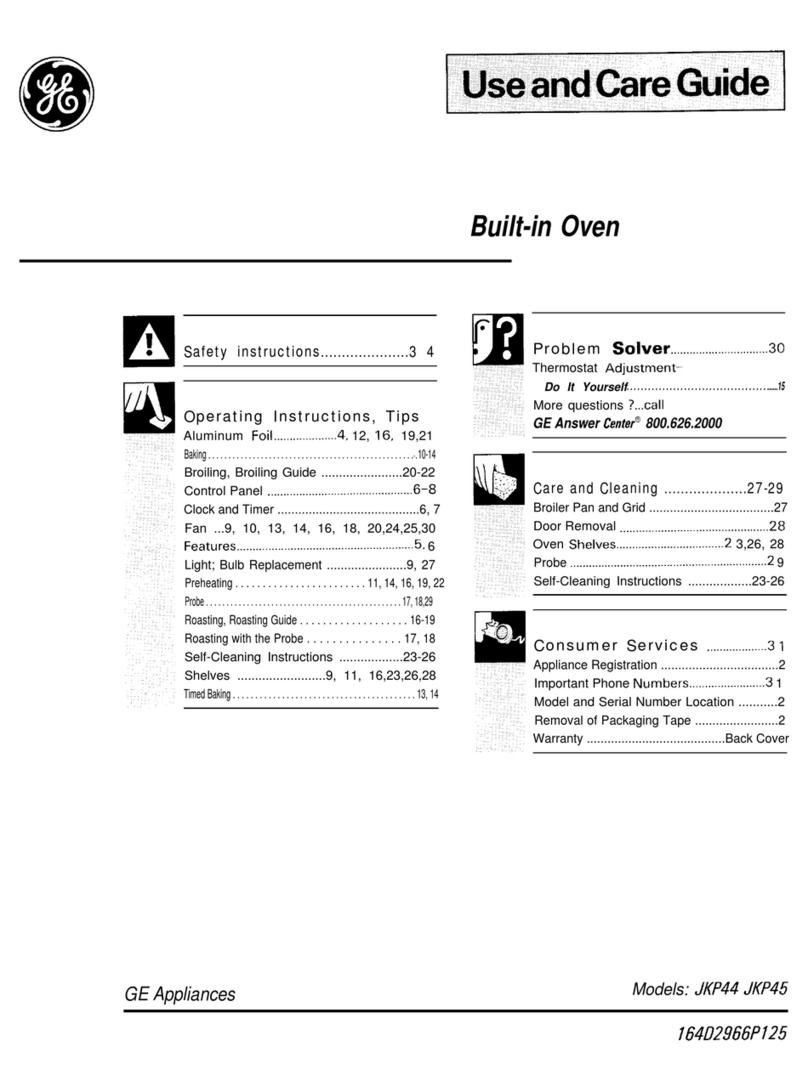 GE JKP44 Use and care guide