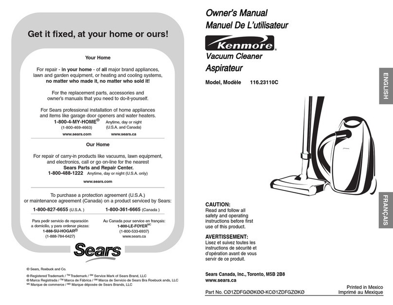Kenmore 116.23110C owner's manual