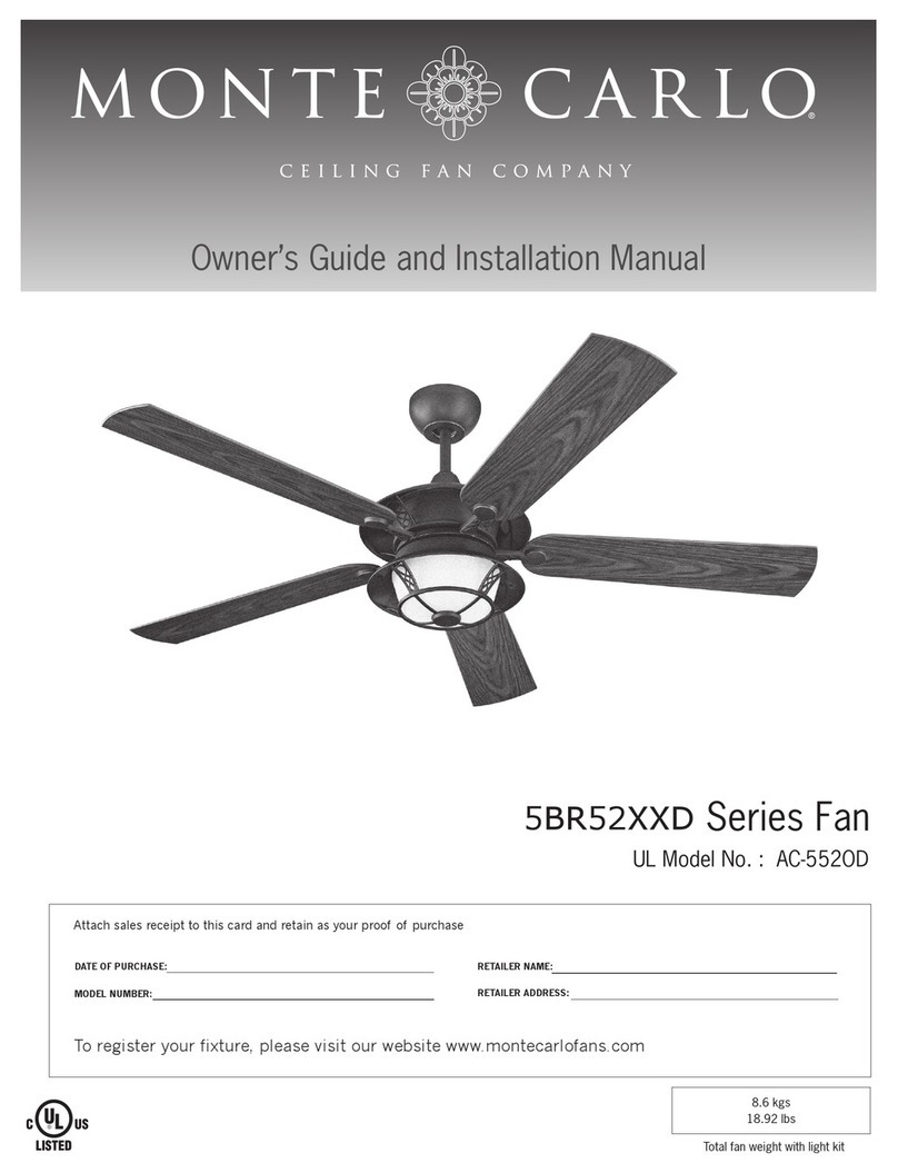Monte Carlo Fan Company 5BR52XXD Series Instruction manual Monte Carlo Fan Company 5BR52XXD Series Instruction manual