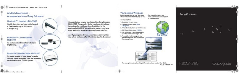 Sony Ericsson K800 User manual Sony Ericsson K800 User manual