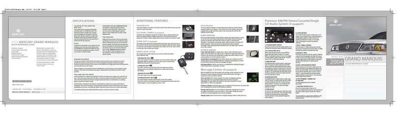 Mercury GRAND MARQUIS 2004 Quick reference guide