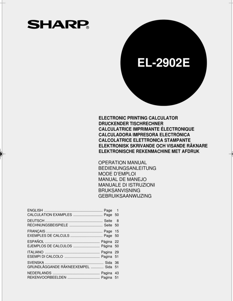Sharp EL-2902E User manual
