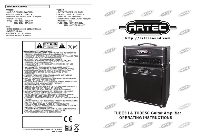 Artec TUBE5 operating instructions