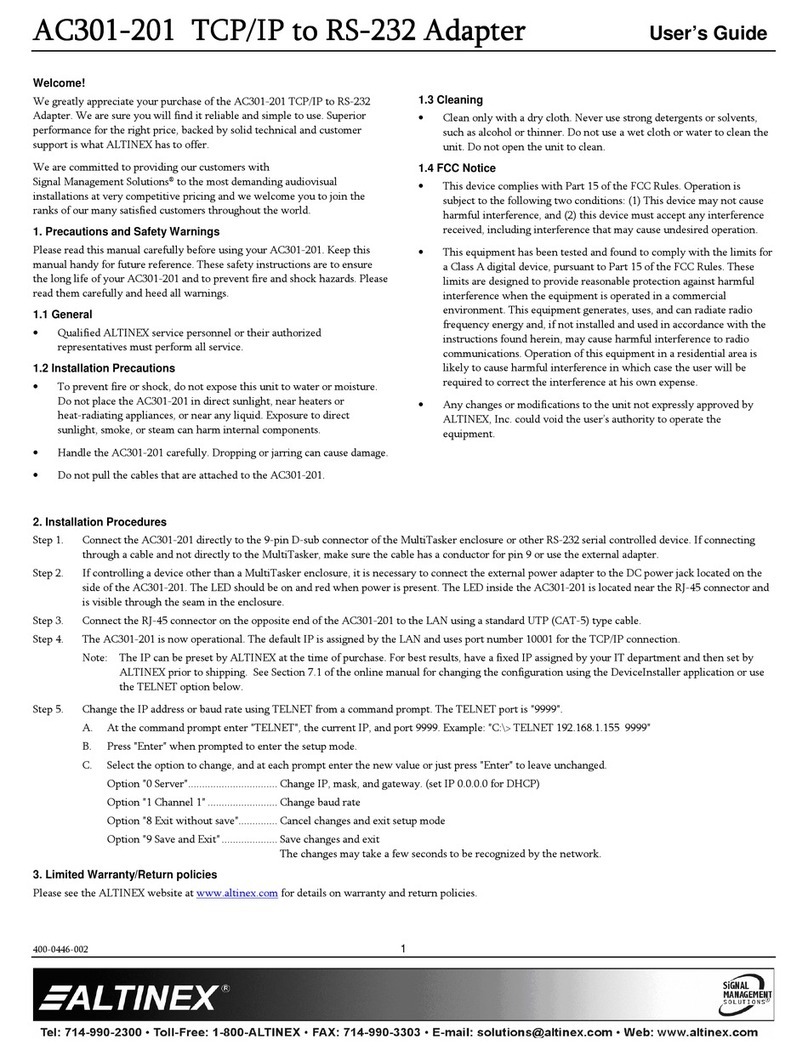 Altinex AC301-201 user guide