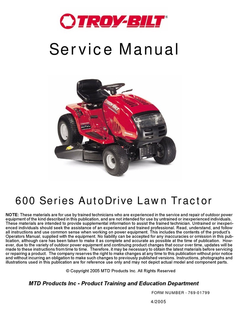 Troy-Bilt 600 Series Service manual