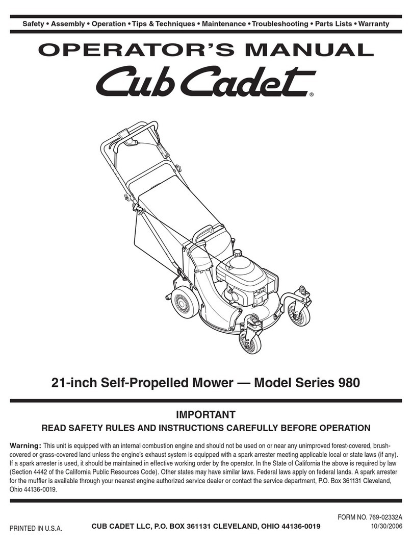 Cub Cadet 980 Series User manual