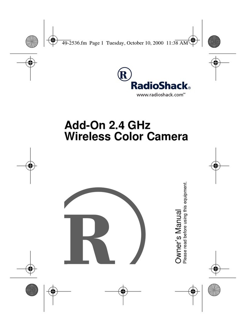 Radio Shack Add-On 2.4 GHzWireless Color Camera User manual Radio Shack Add-On 2.4 GHzWireless Color Camera User manual