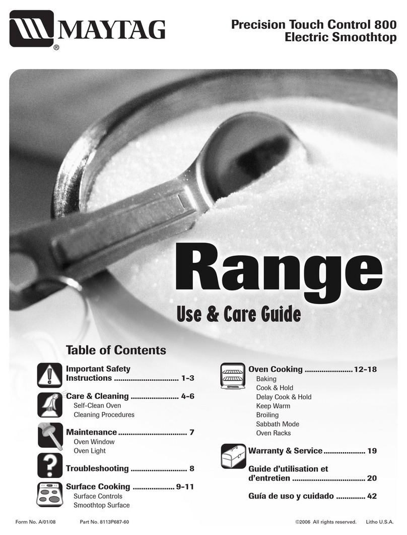Maytag Precision Touch Control 800 User manual